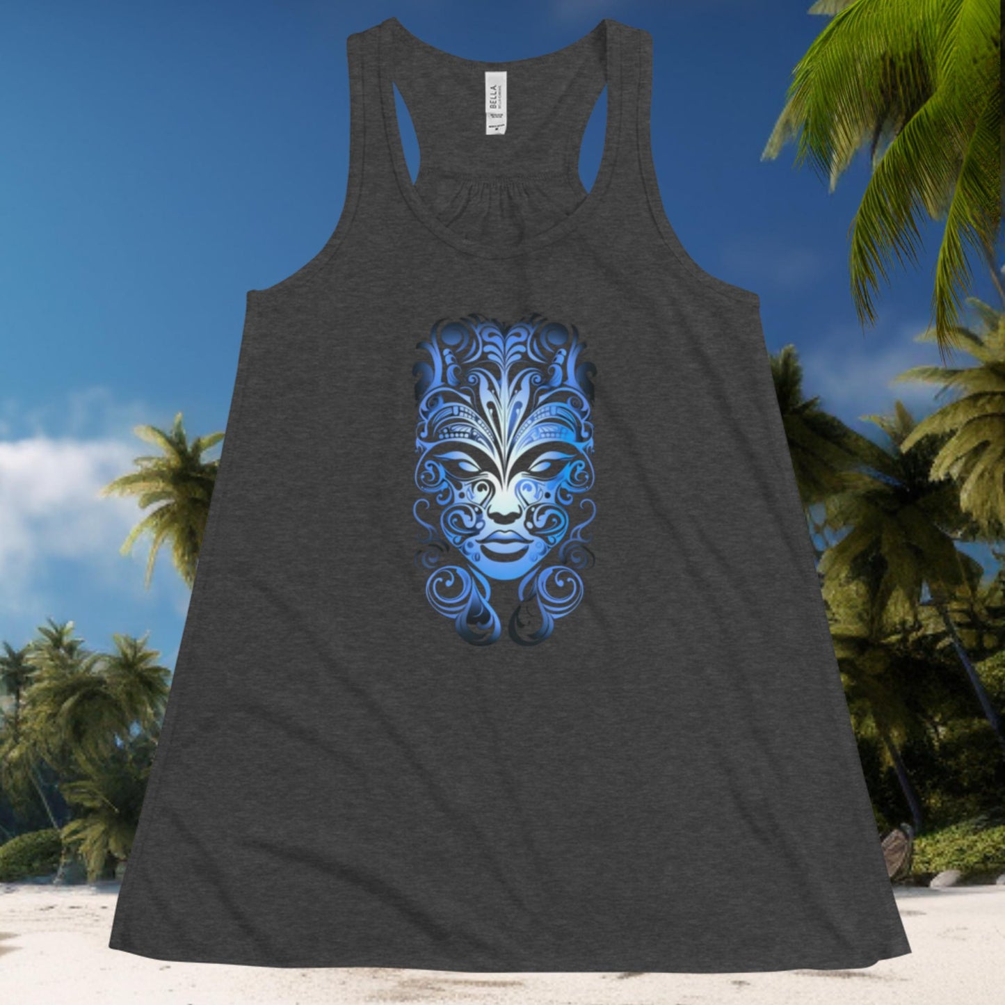 Pele | Blue | Women's Flowy Racerback Tank